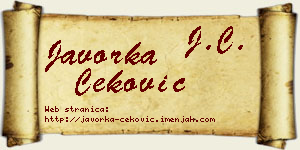Javorka Čeković vizit kartica